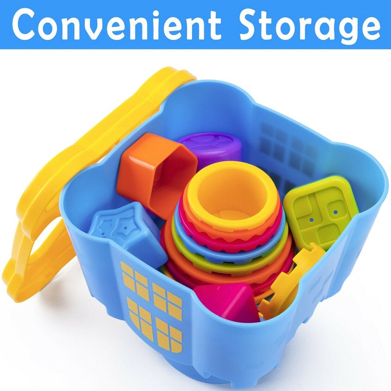 Nesting Shape Sorting and Stacking Cups Animal Castle