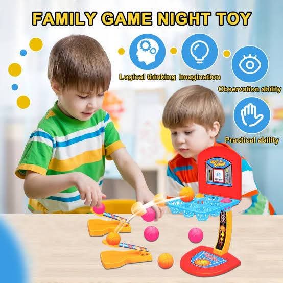 Fidtoy Mini Desktop Basketball Game with Hoop and Catapults