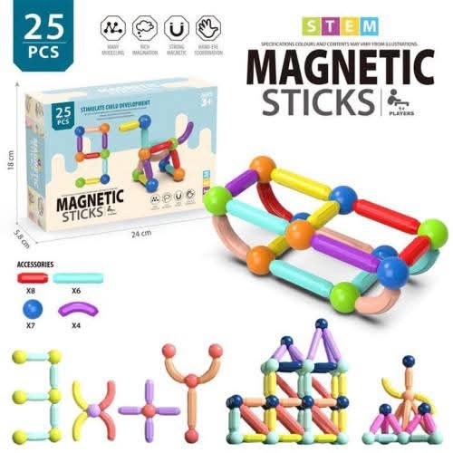 Fidtoy Magnetic Building Sticks and Balls Set 25 PCS STEM Toy
