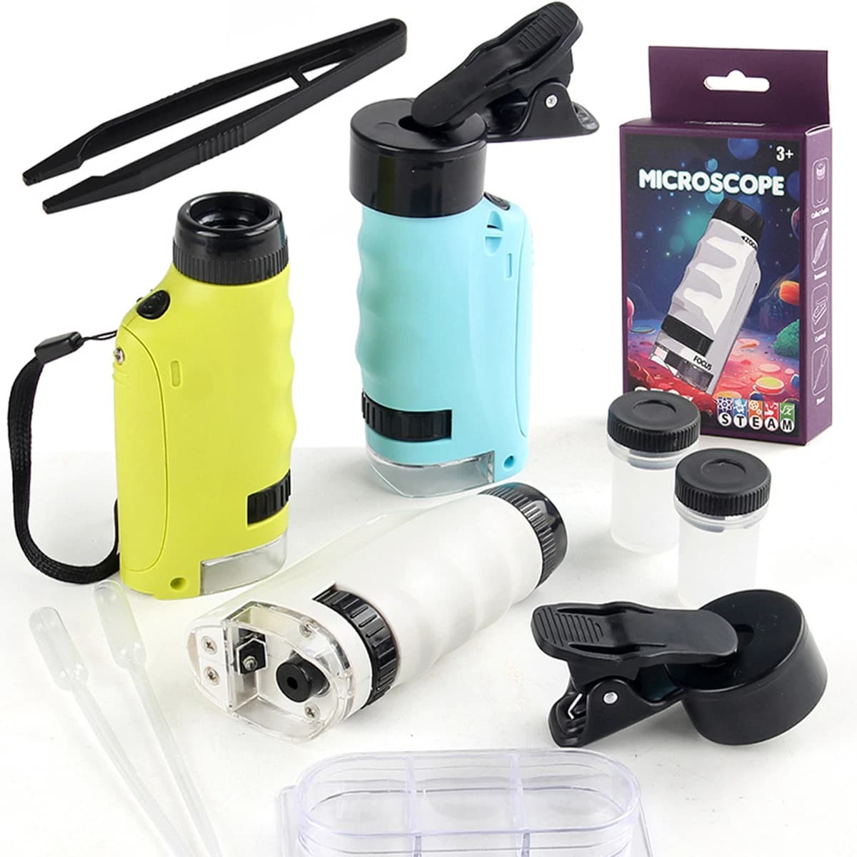 STEAM Portable Microscope Optics 250x Times Experiment Kit - 29A