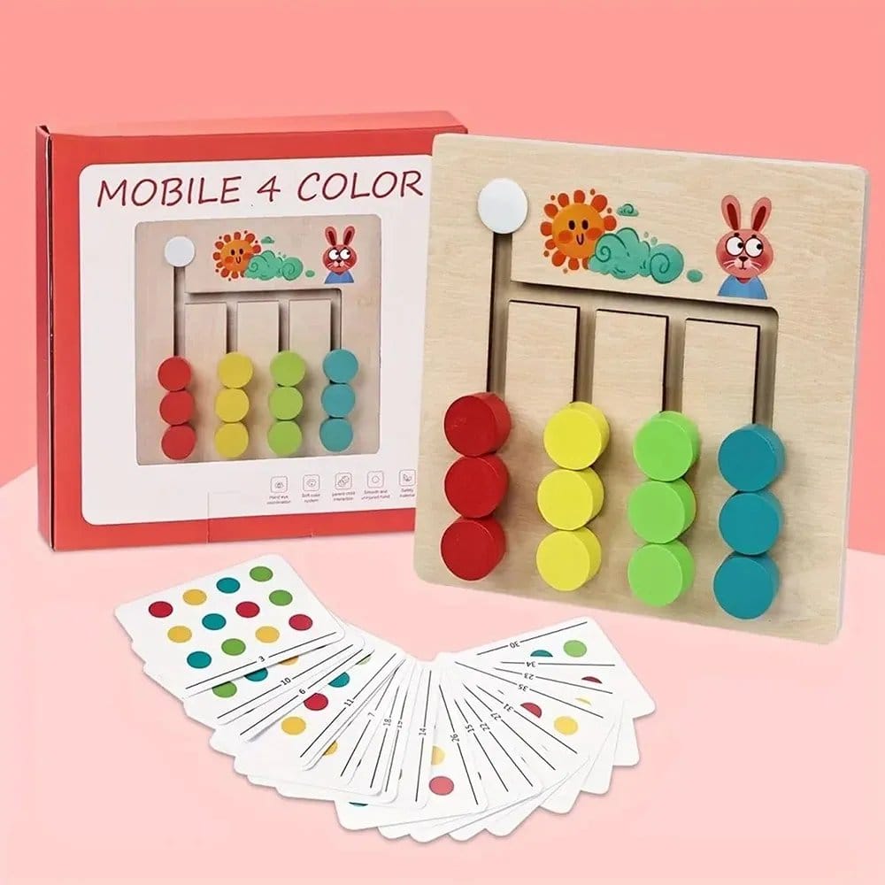 Small Wooden 4 Colour Logic Game - 061