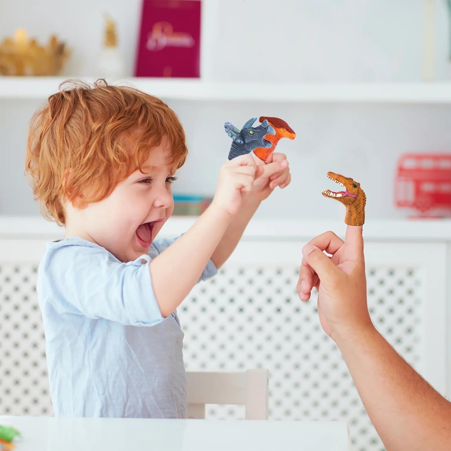 Rubber Dinosaur Finger Puppets - 5 Piece