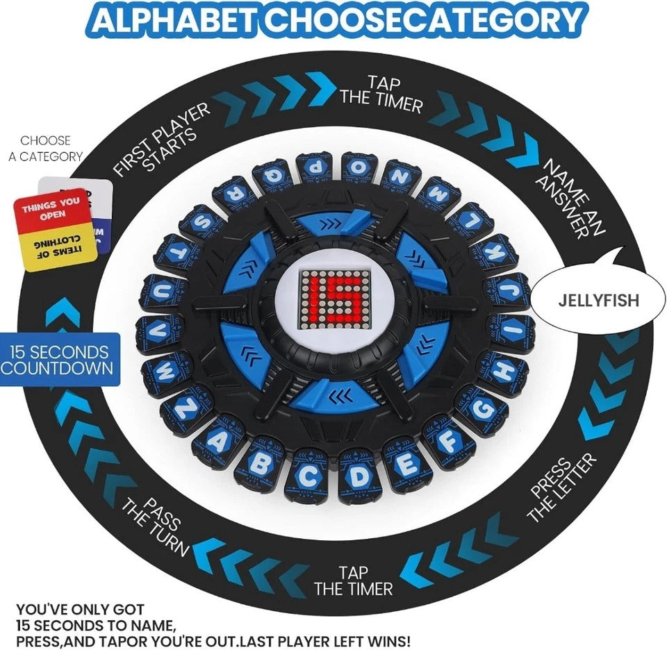 Alphabet Chess Board with Timer Fast Tapple Word Challenge Family Game - 813