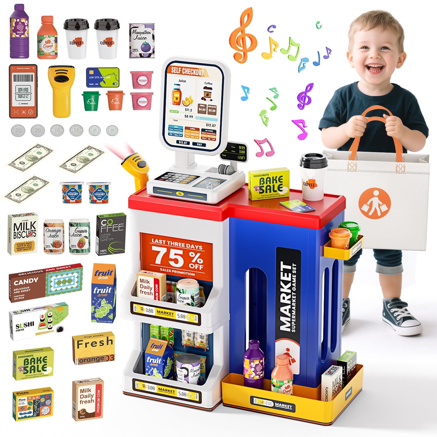 Pretend Play Realistic Shopping Fun Supermarket Set - 149