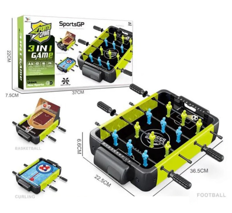 3 in 1 Sports Football Curling & Basketball Tabletop Game Play Set - 603
