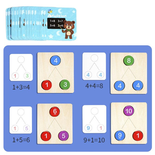 Fidtoy Wooden Numerical Operations Learning Set – Math Toy for Kids 3+