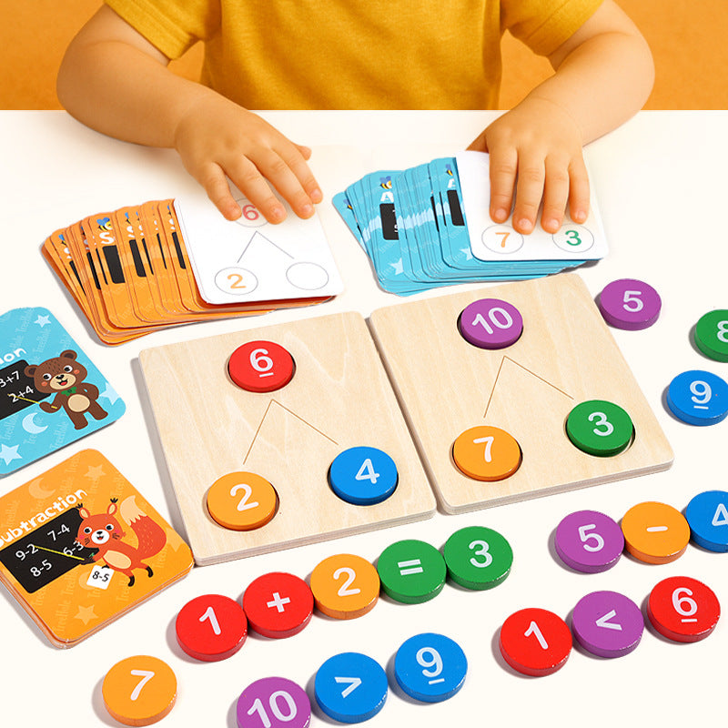 Fidtoy Wooden Numerical Operations Learning Set – Math Toy for Kids 3+