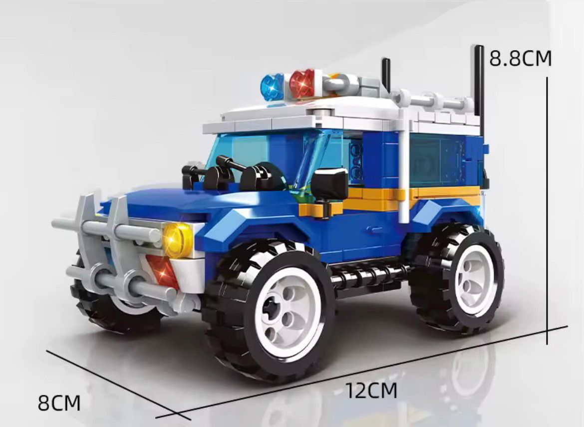Police Jeep Building Block Set | LEGO-Style Construction Toy | 236 pcs set