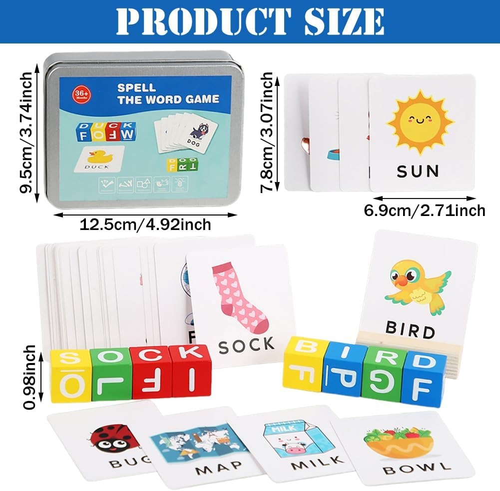 Spell the Word Matching Wooden Cube Blocks - 589