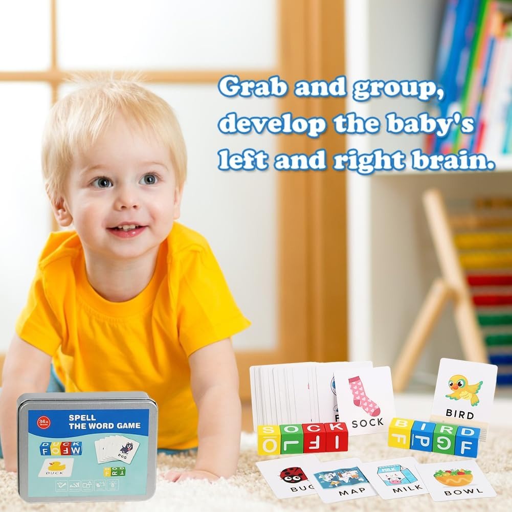 Spell the Word Matching Wooden Cube Blocks - 589