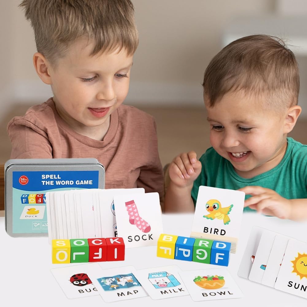 Spell the Word Matching Wooden Cube Blocks - 589