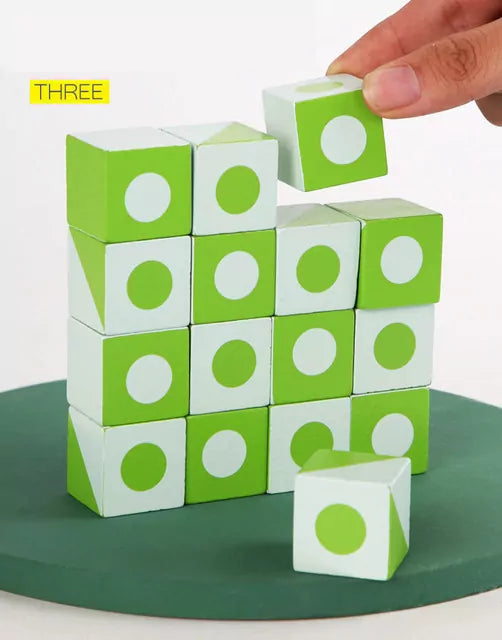 Wooden 3D Montessori Geometry Pattern Blocks