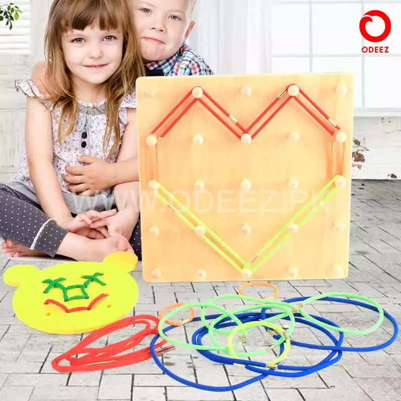 Wooden Bands and Lacing Activity