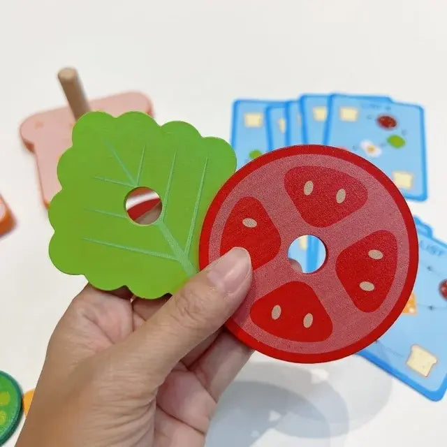 Wooden Burger Stacking - Critical Thinking Game