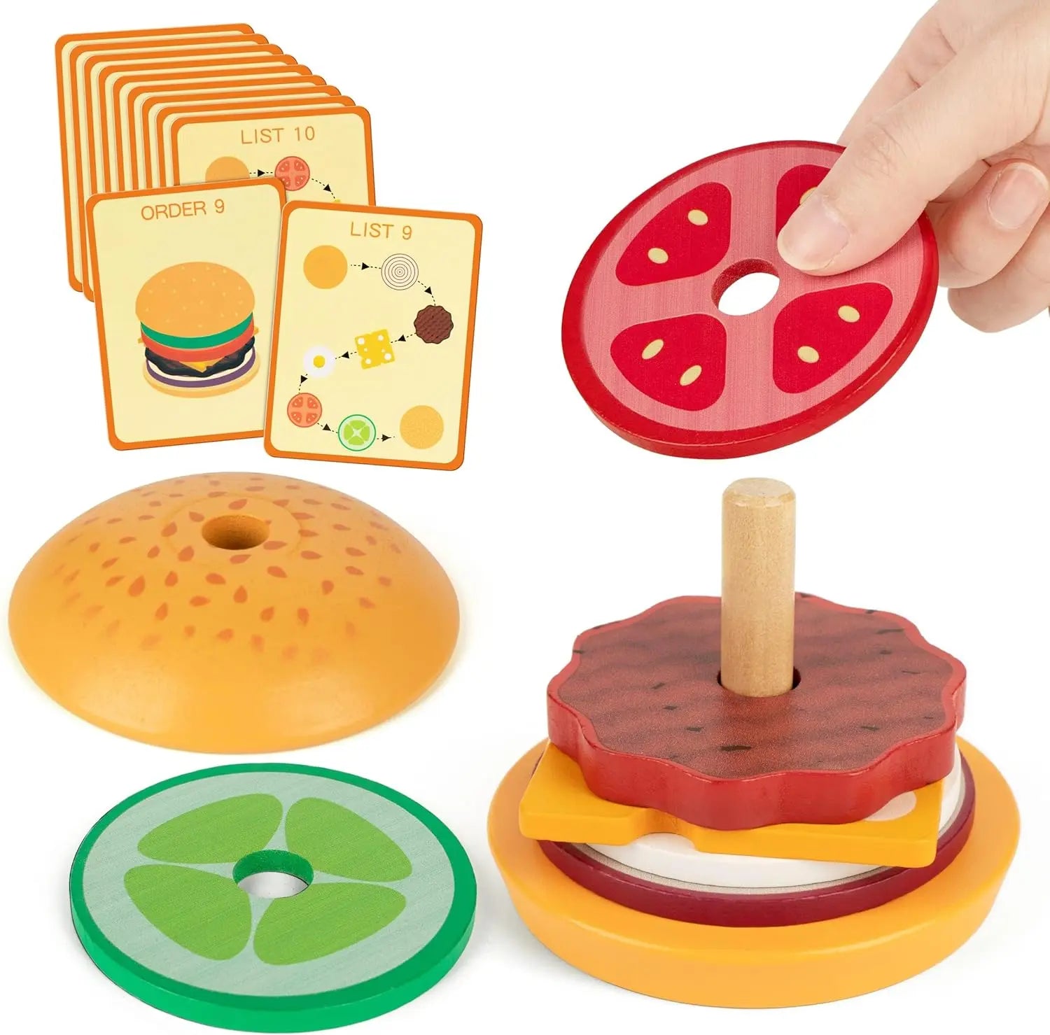 Wooden Burger Stacking - Critical Thinking Game