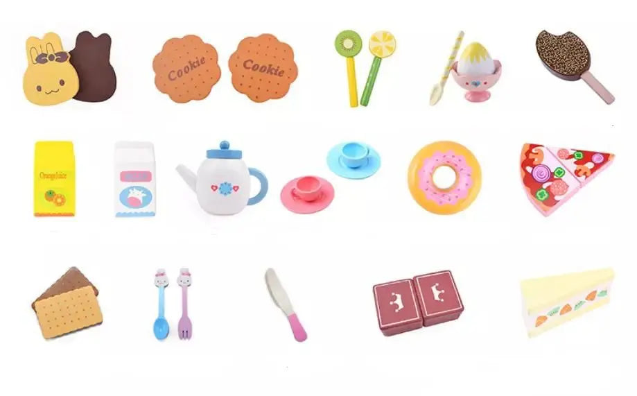 Wooden Expresso Coffee Machine with Food Items