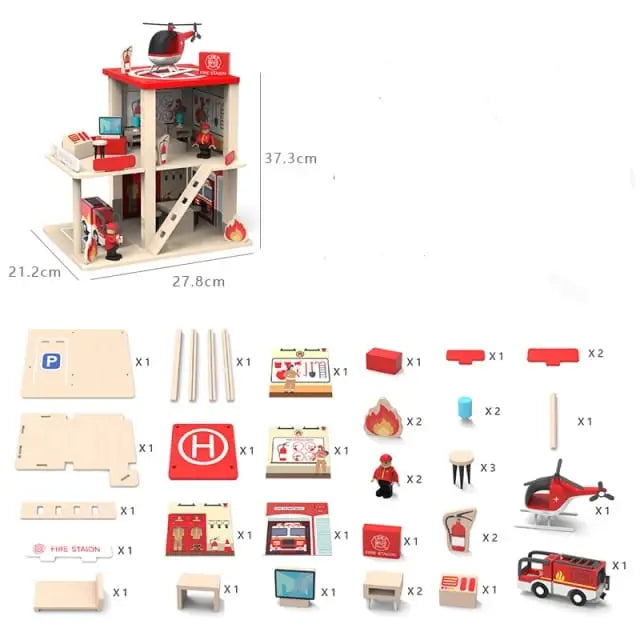 Wooden FireStation - Fire Station Toys