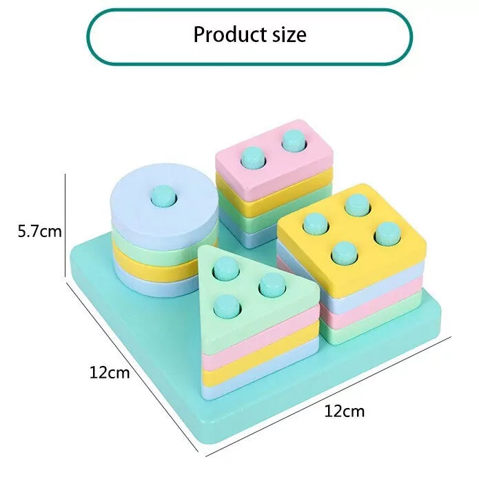 Wooden Geometrical shape Columns Puzzle