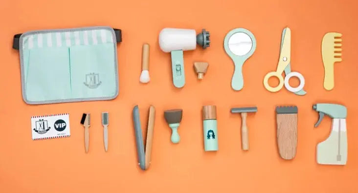 Wooden Hairdresser Salon Toy Pretend Play kit