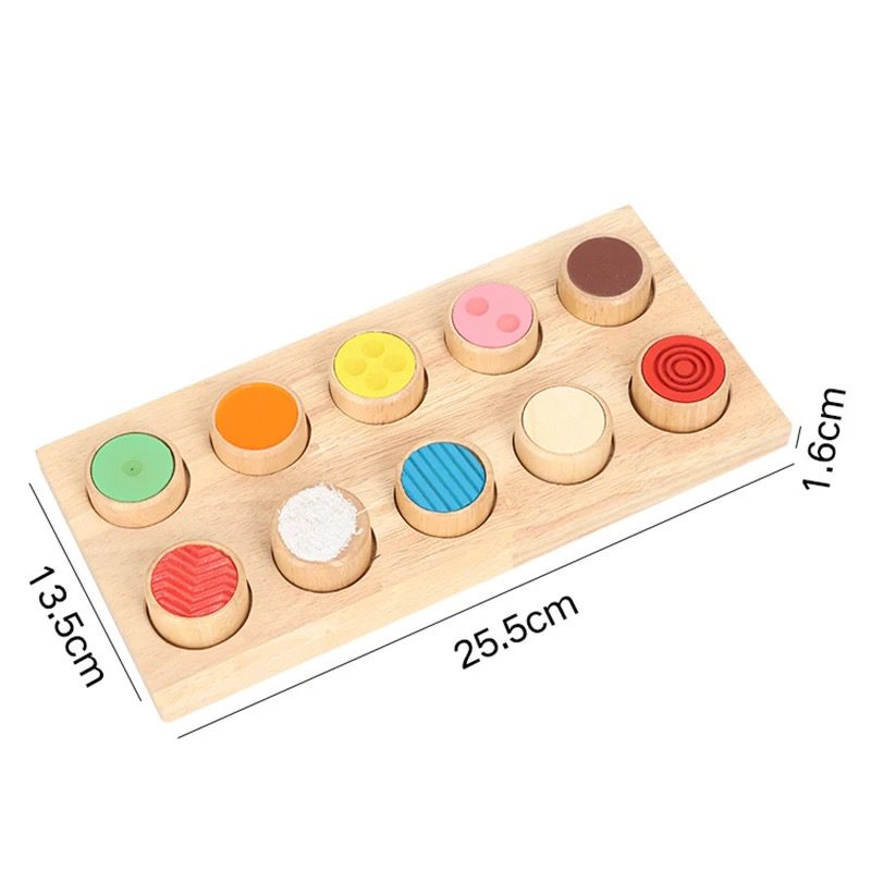 Wooden Montessori Tactile Touch and Match - Sensorial Material for Texture Exploration
