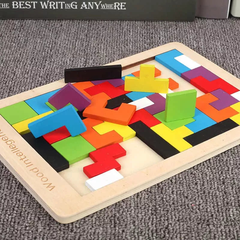 Wooden Tetris Puzzle Board - 194