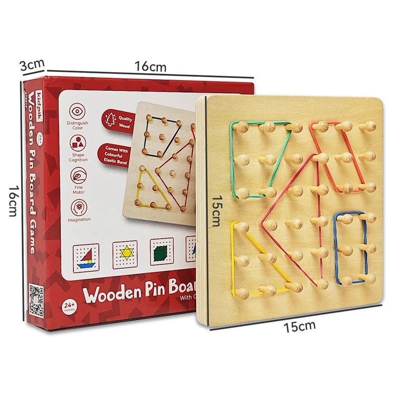 Wooden Geoboard - Shape and Pattern Math Manipulative