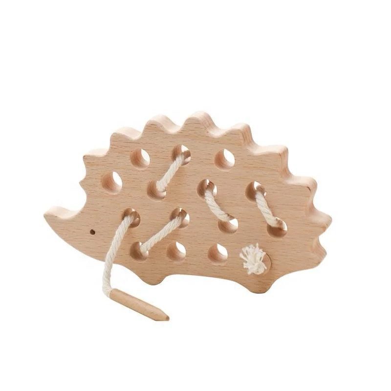 Wooden Hedgehog Lacing Toy – Fine Motor Activity for Toddlers