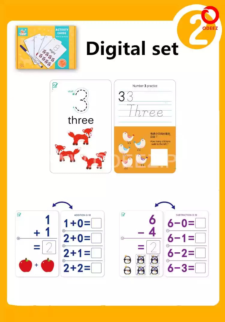 Write and Wipe Learning Cards Mathematics