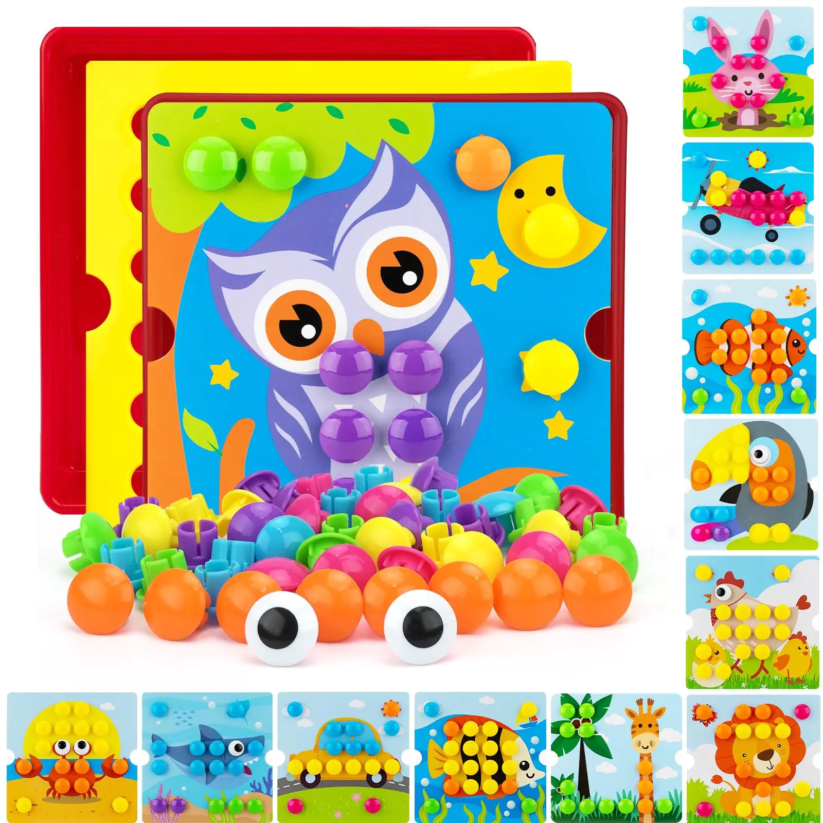 Fidtoy Button Art Toy Set Fine Motor Learning Toy