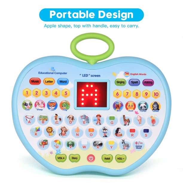 Fidtoy Apple Learning Computer Toy with LED Display for Kids