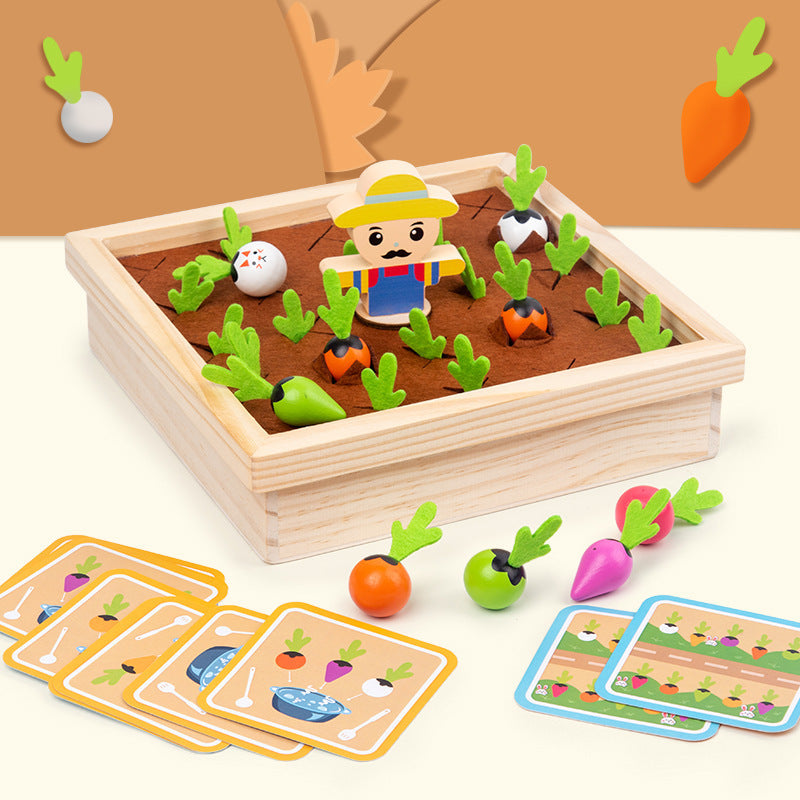 Children Pull Radish Vegetable Memory Chess Toy
