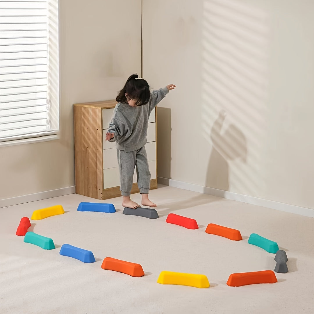 Fidtoy Juego de Equilibrio de Piedras de Río Coloridas para Habilidades Motrices Finas y Coordinación en Niños Pequeños