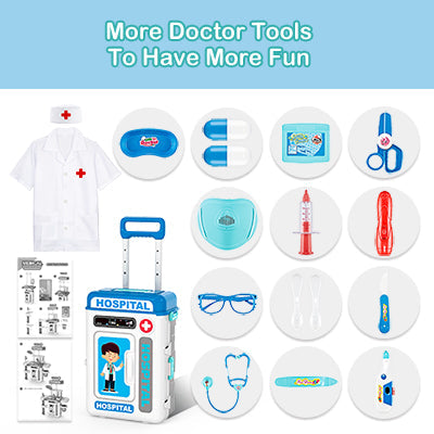 Doctor Playset for Kids Pretend Medical Station with Realistic Features & Lights - Educational Role Play Toys for 3-5 Year Old Girls and Boys - Perfect Gift for Christmas Birthday