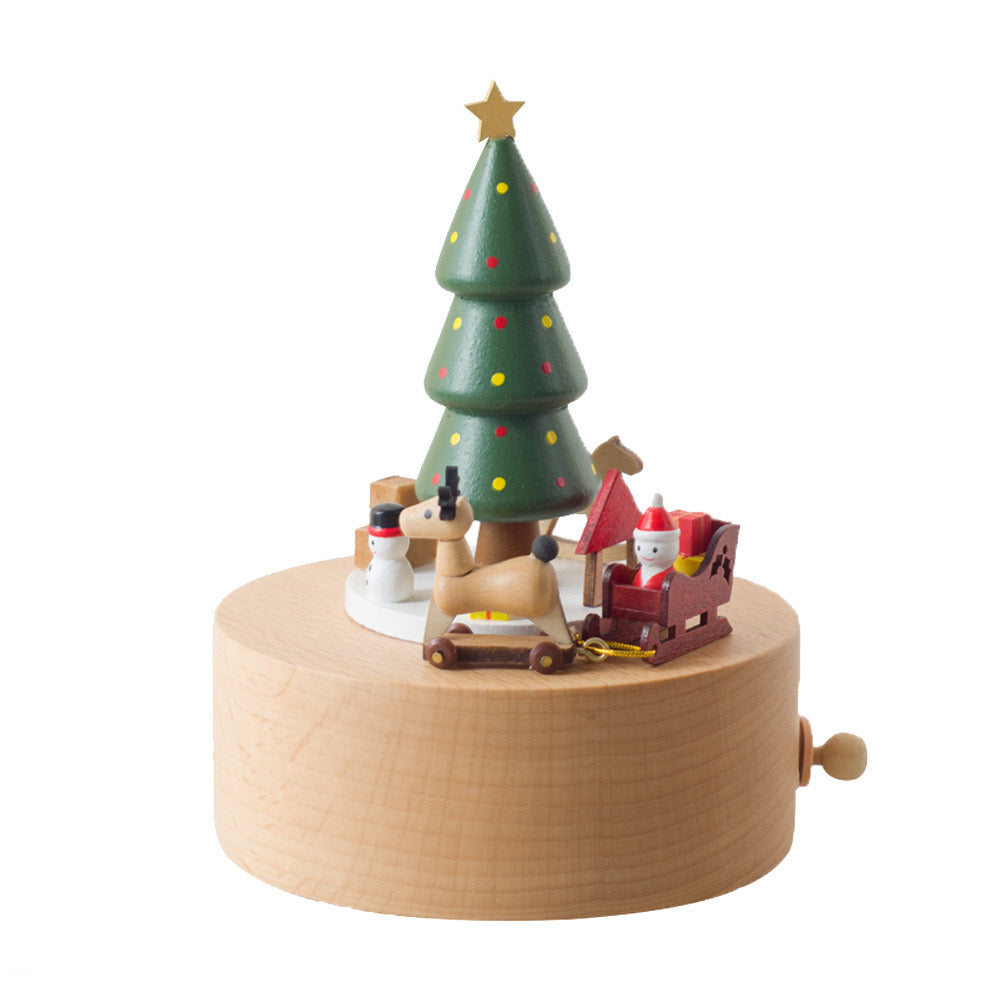 Beginner--Wooden Music Box Christmas Snowflake Decoration Elk