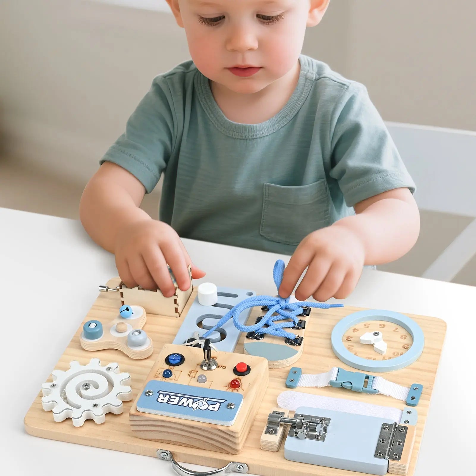 Montessori Busy Board - Sensory Development and Fine Motor Skills Toy for Toddlers