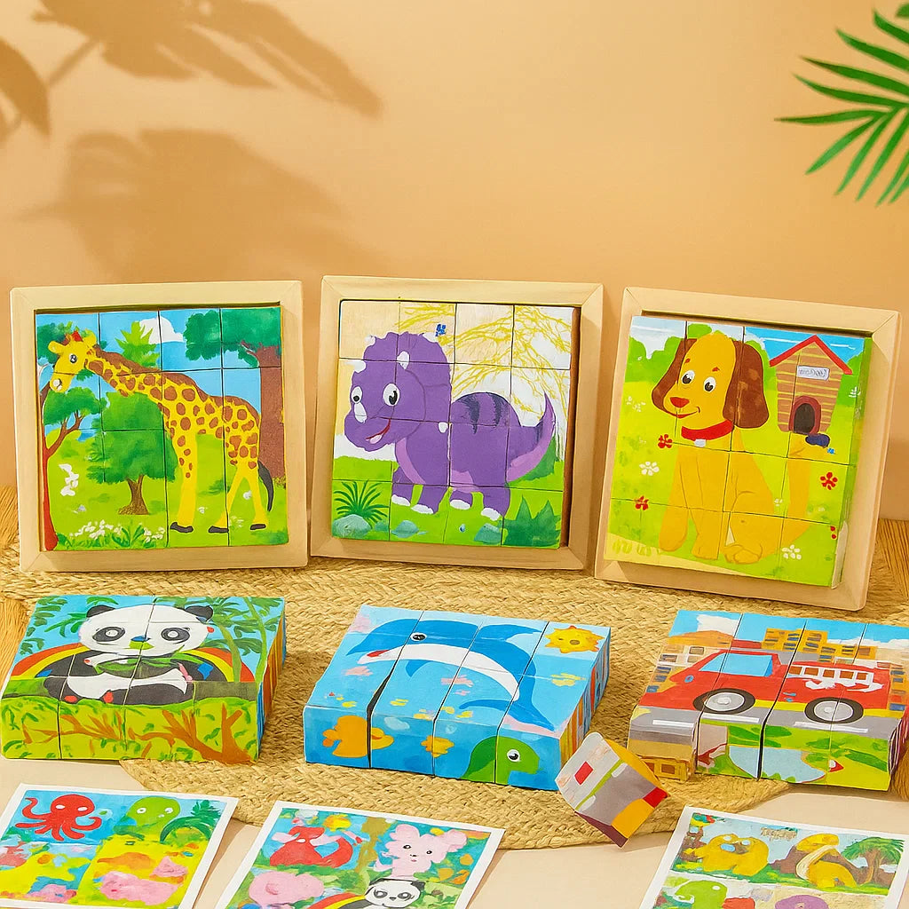 CubePuzzle – Leuk & Educatief – 3D Houten Blokken Puzzel