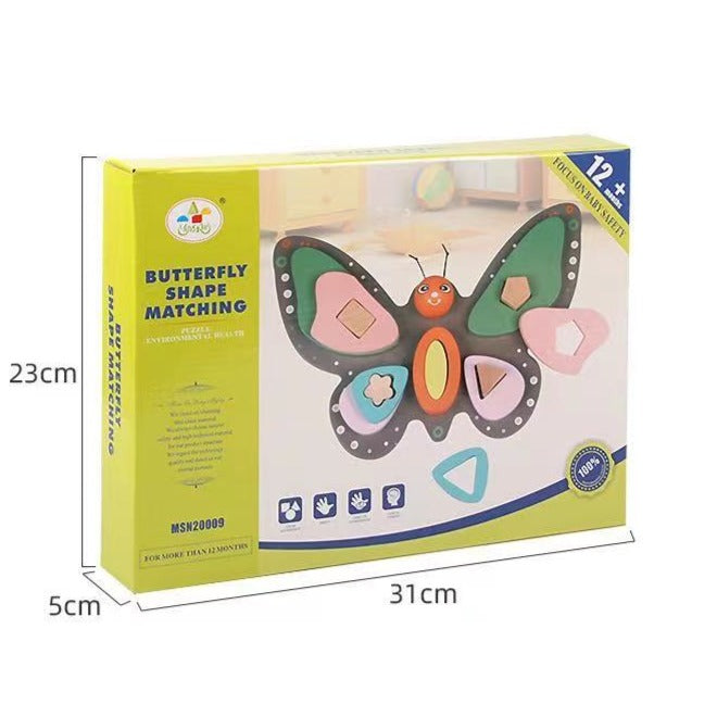 Wooden Butterfly Shape Matching- Fine motor skills toys