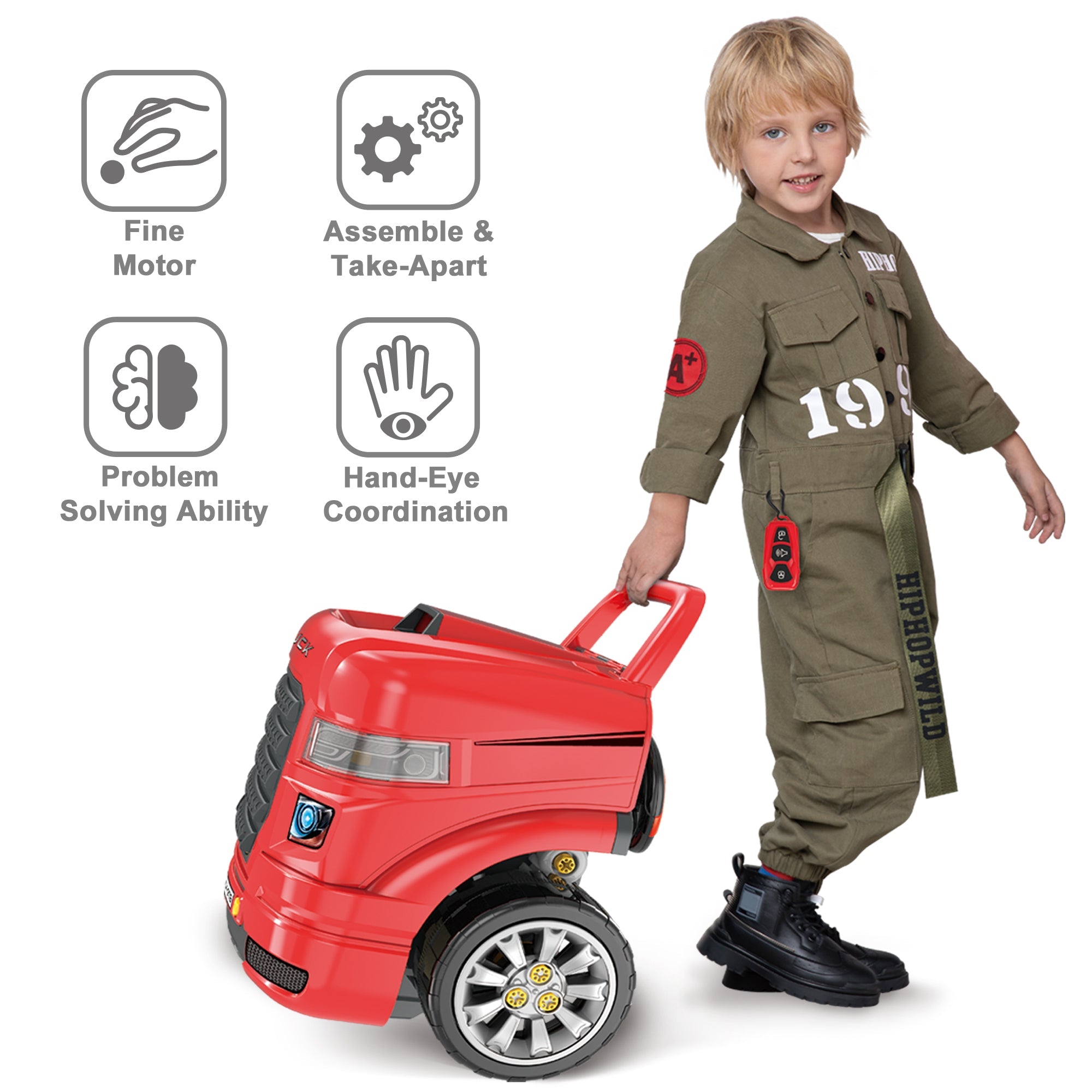 Large Truck Engine Toy, Kids Engineering Mechanic Toy