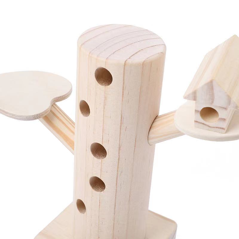 Wooden Tree and Catch Worms Game-Fine motor skills toys