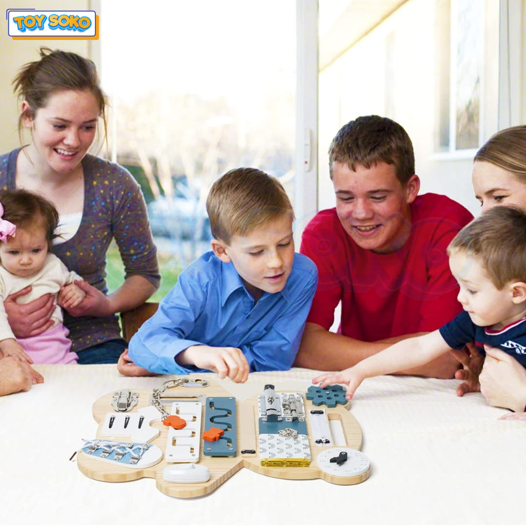 Bear Toddler Busy Board with Whiteboard Toys for 5 Year Olds