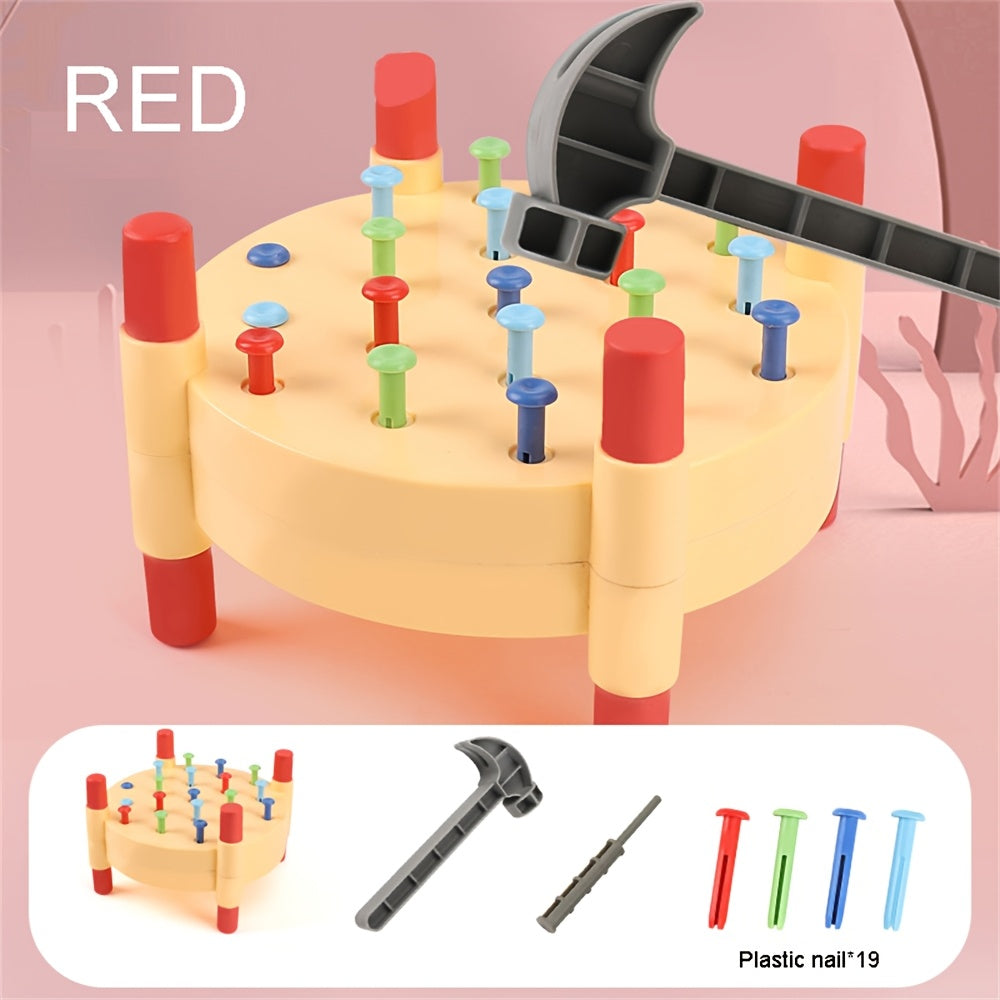 Fidtoy Wooden Hammering Toy for Toddlers Color Learning and Fine Motor Skills