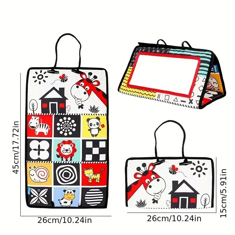 Fidtoy Espejo de barriga de alto contraste, juguete Montessori para bebés