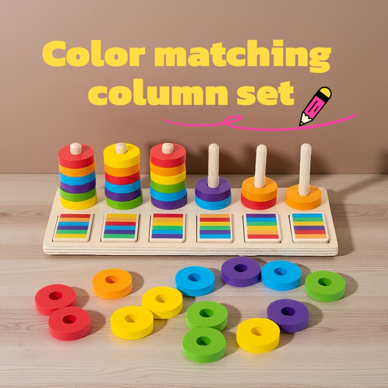 Fidtoy Hanoi Tower Puzzle Game for Toddlers Color Sorting and Fine Motor Skills