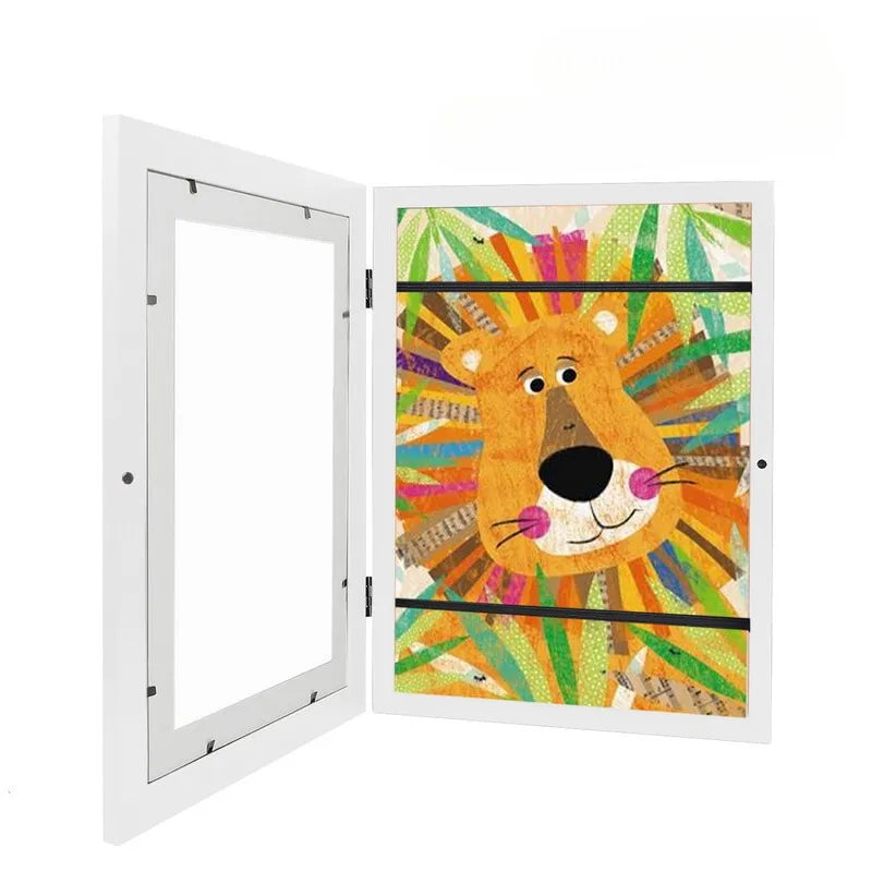 Fidtoy Frame for Children's Drawings – Large Capacity Magnetic Front Art Display for Kids