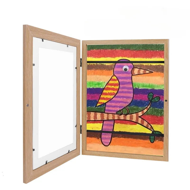 Fidtoy Frame for Children's Drawings – Large Capacity Magnetic Front Art Display for Kids