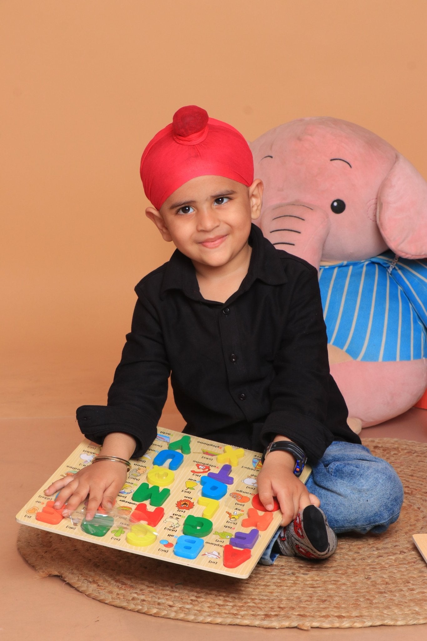 Capital ABCD 3D Wooden Alphabet Board with Illustrated Prints