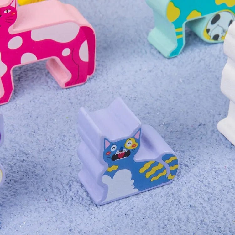 Wooden Cat Pattern Challenge Blocks - 12 Pieces