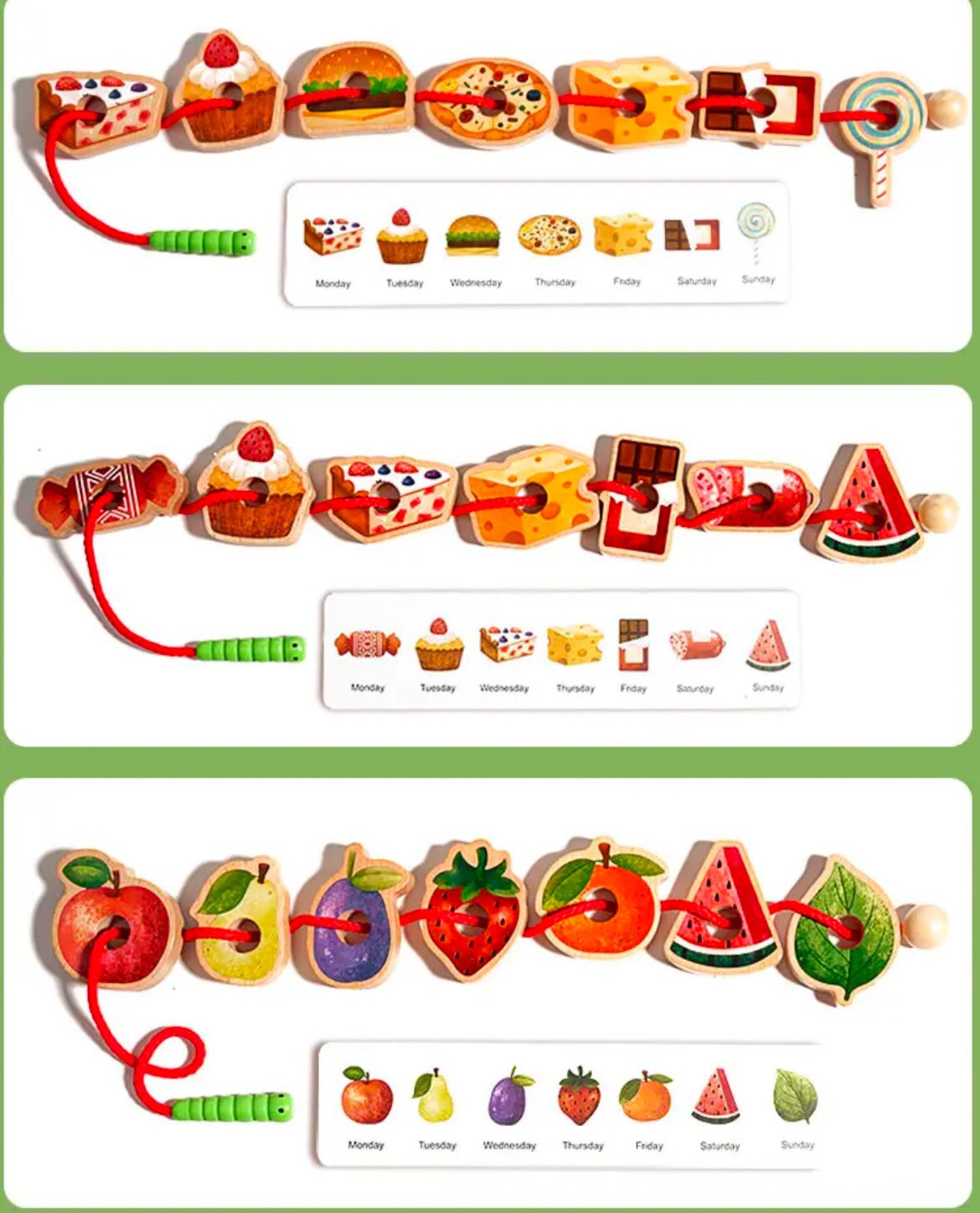 Hungry Caterpillar Lacing Toy – Montessori-Inspired Fine Motor and Sequencing Activity