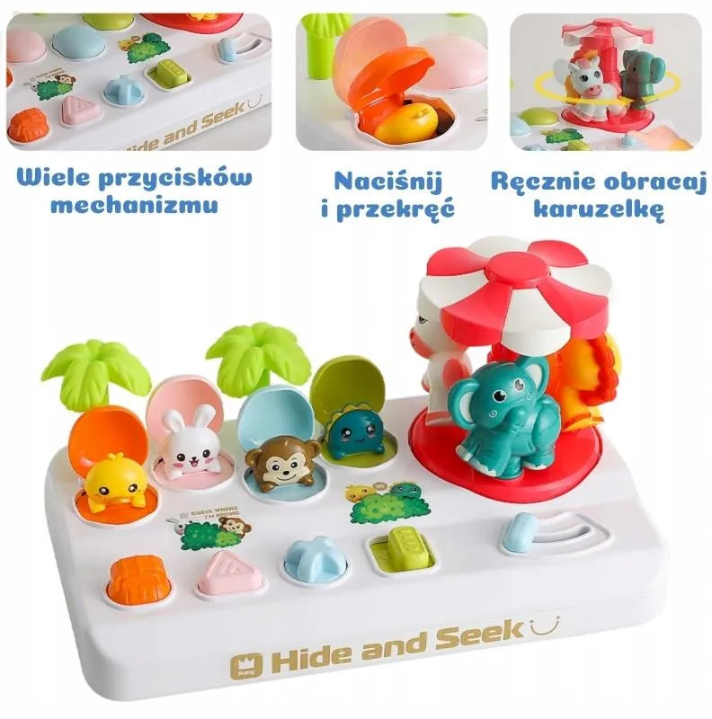 Puzzle animaux cache-cache escamotable - 019