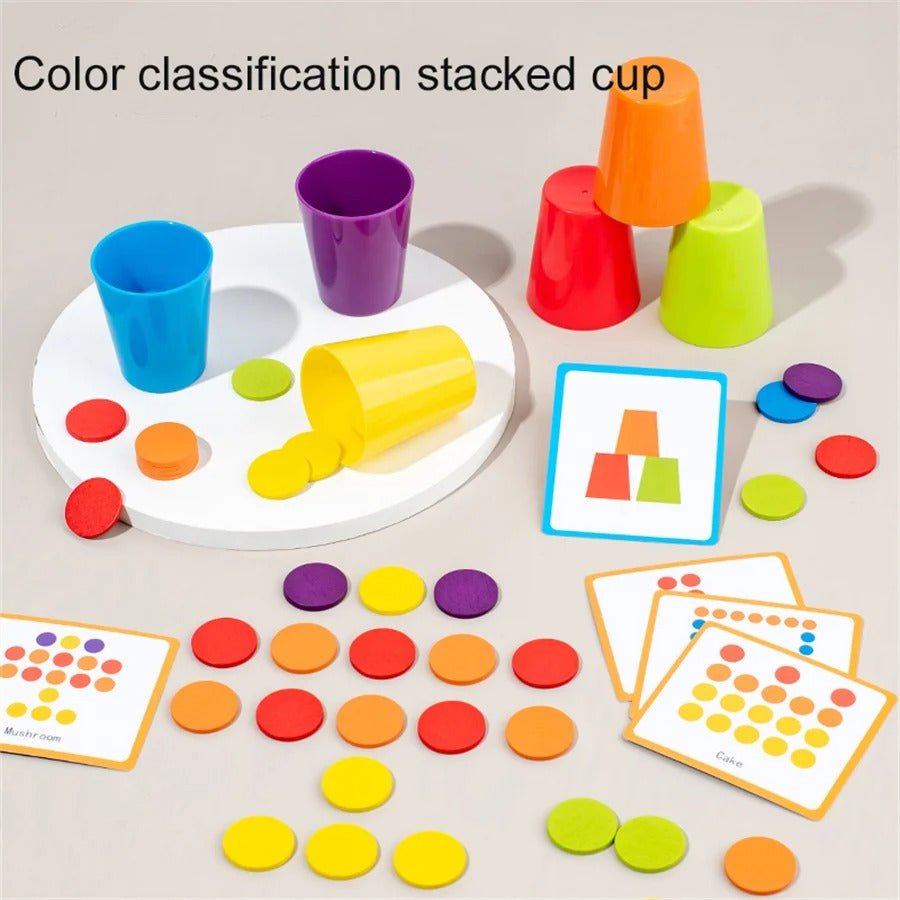 Color classification stacking cup game